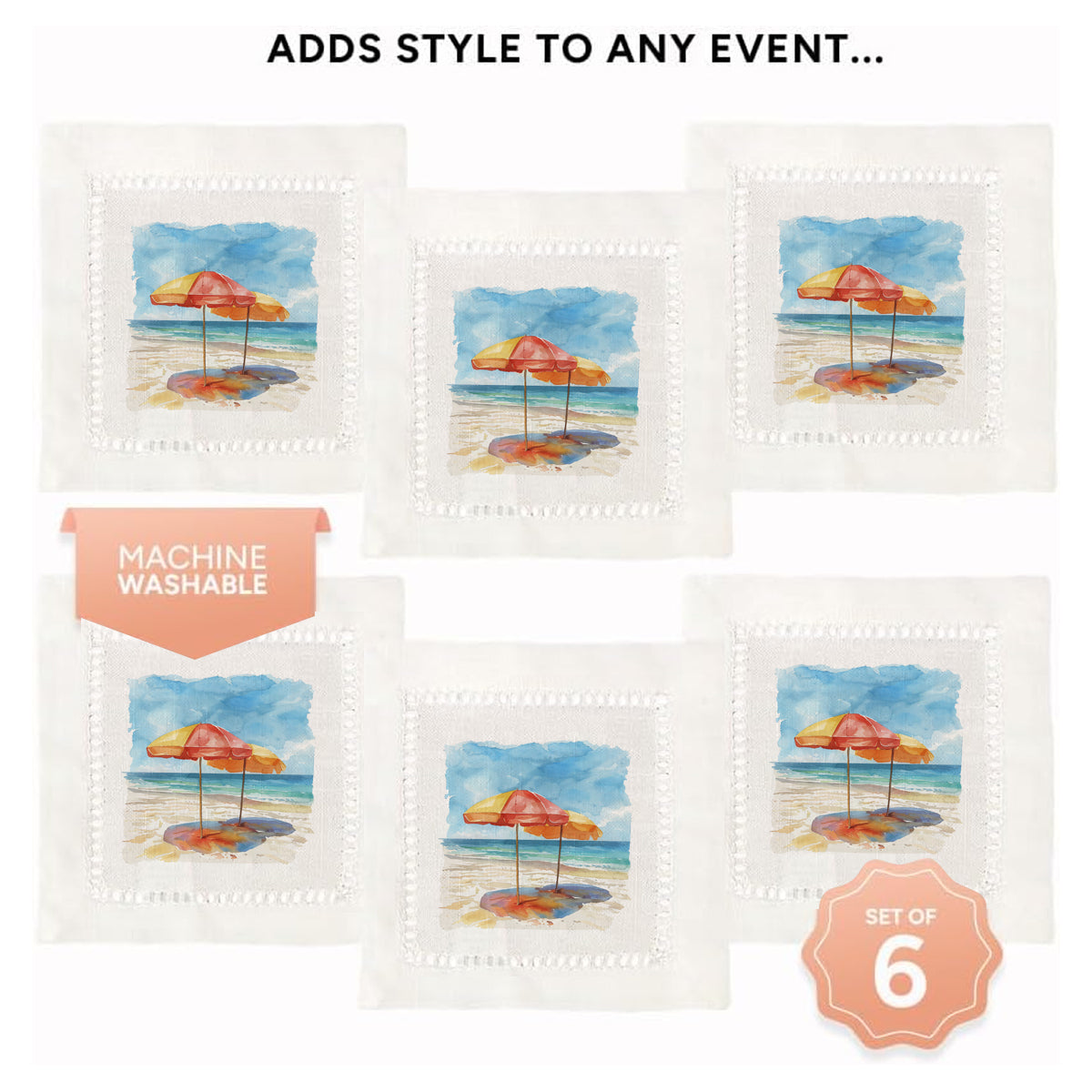 Hello Summer Hemstitch Napkins