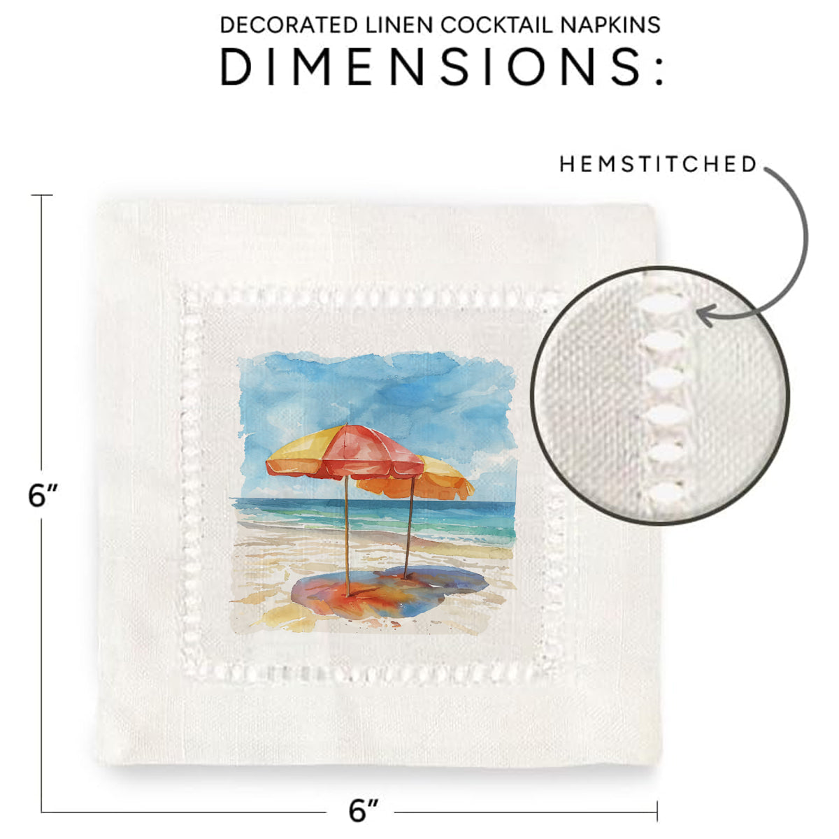 Hello Summer Hemstitch Napkins