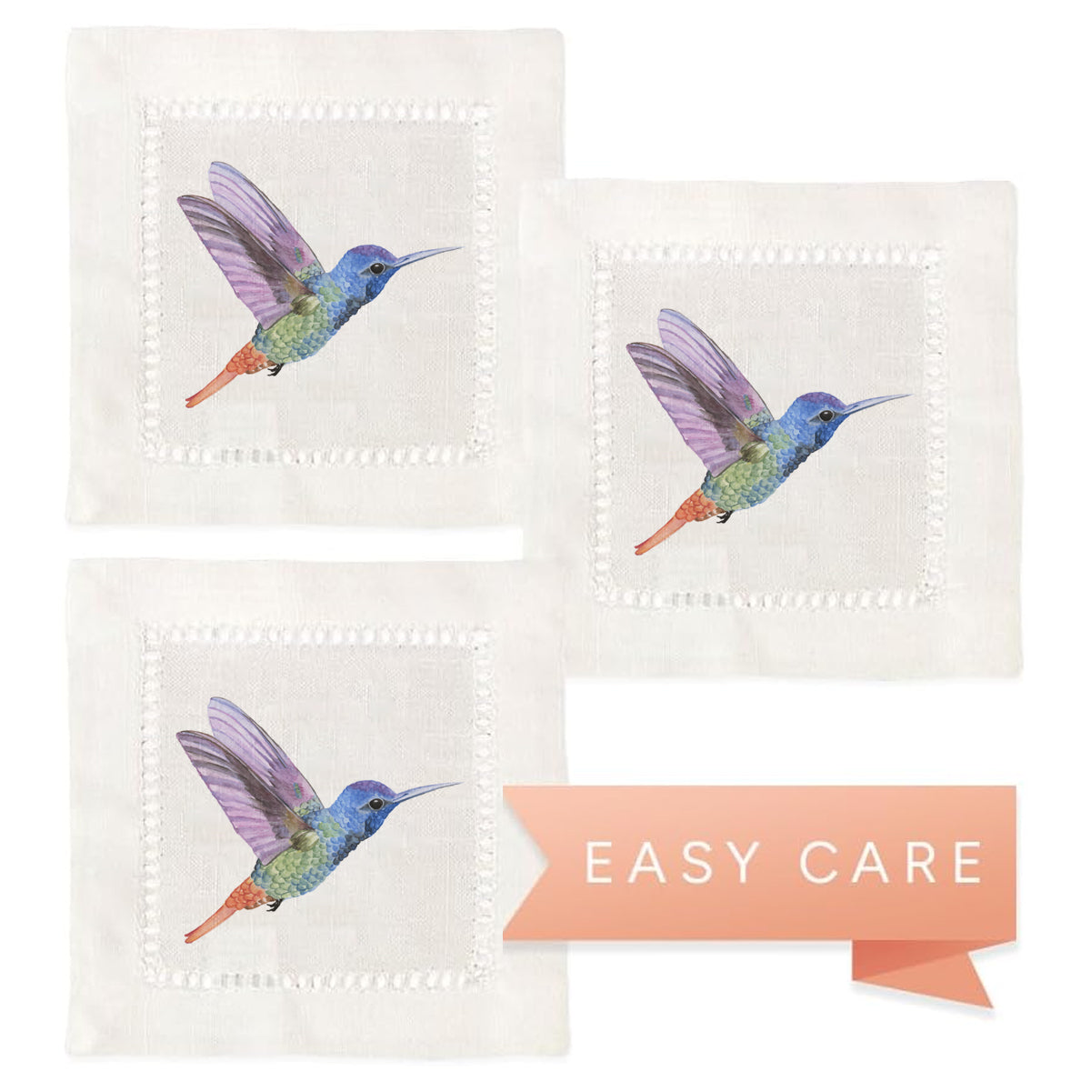 Hummingbird Hemstitch Napkins