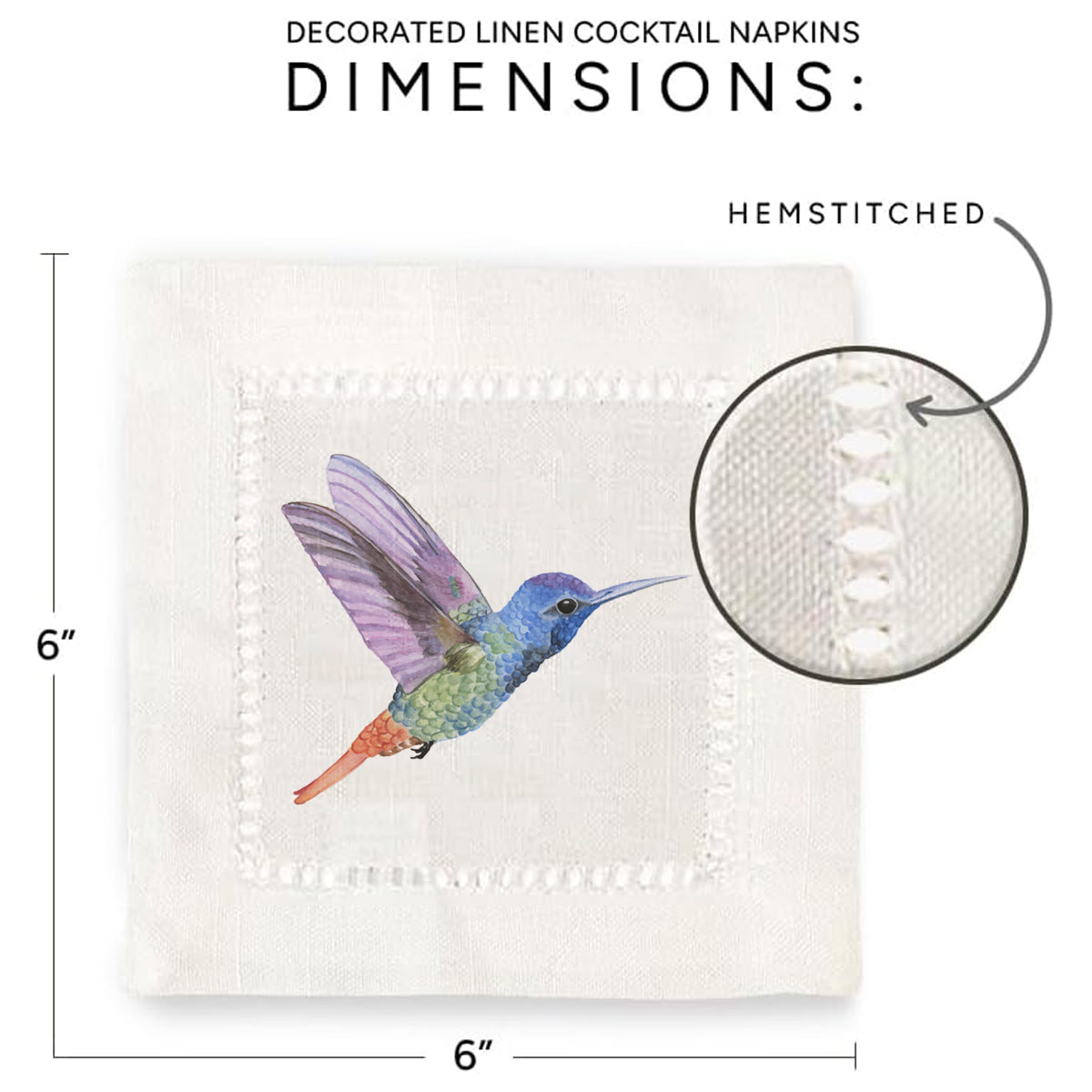 Hummingbird Hemstitch Napkins