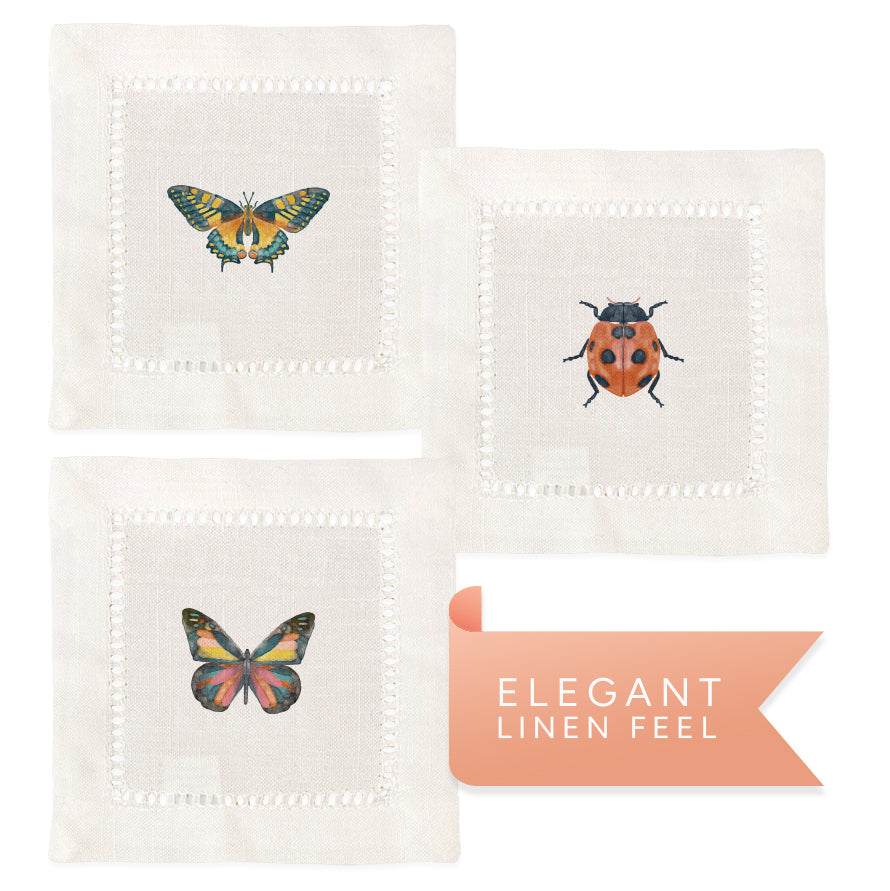 Insects Hemstitch Napkins