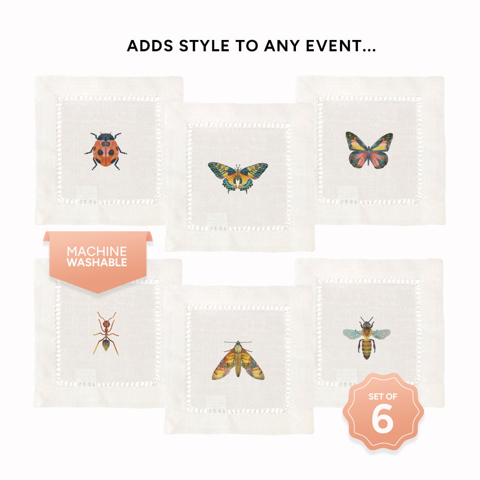 Insects Hemstitch Napkins