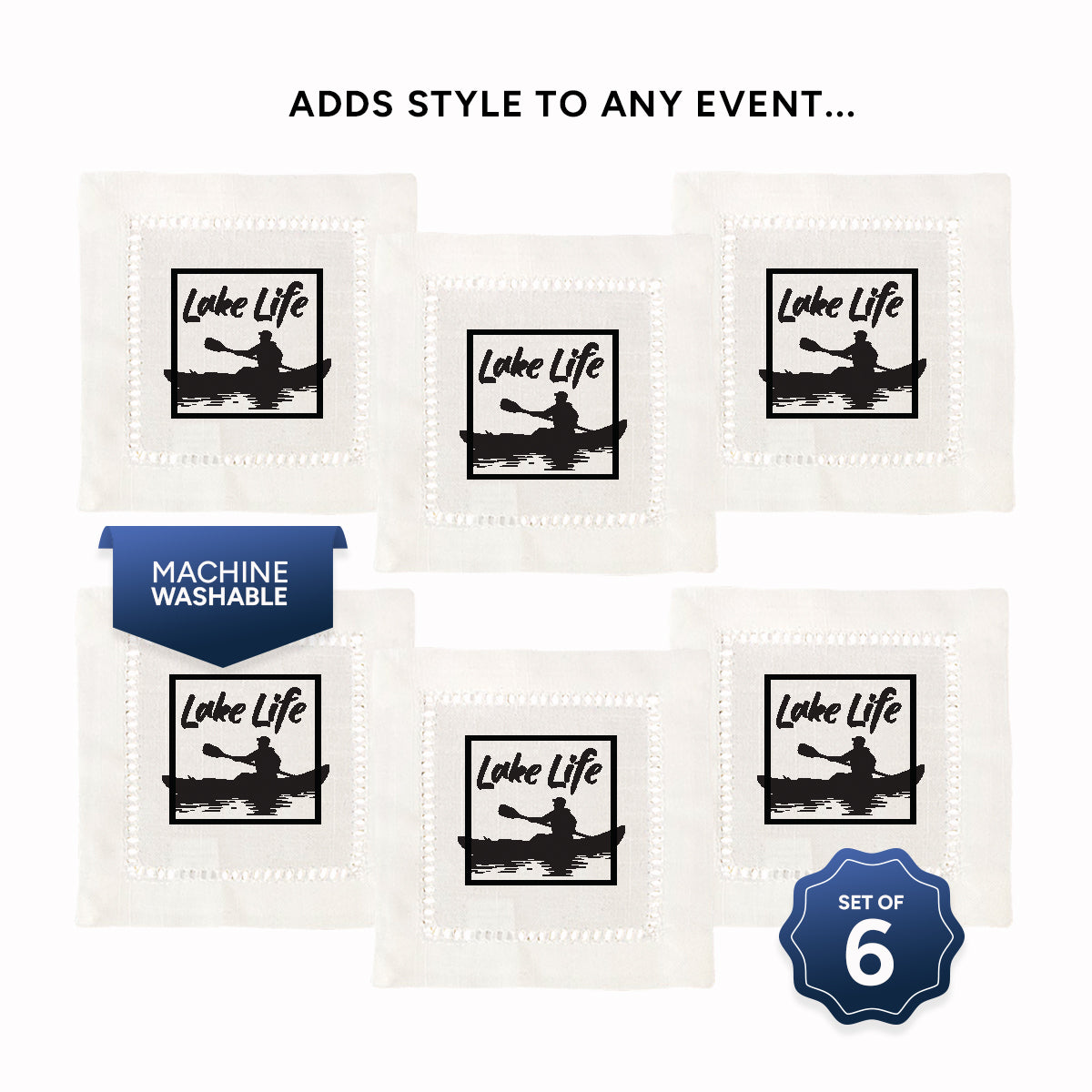 Lake Life Hemstitch Napkins