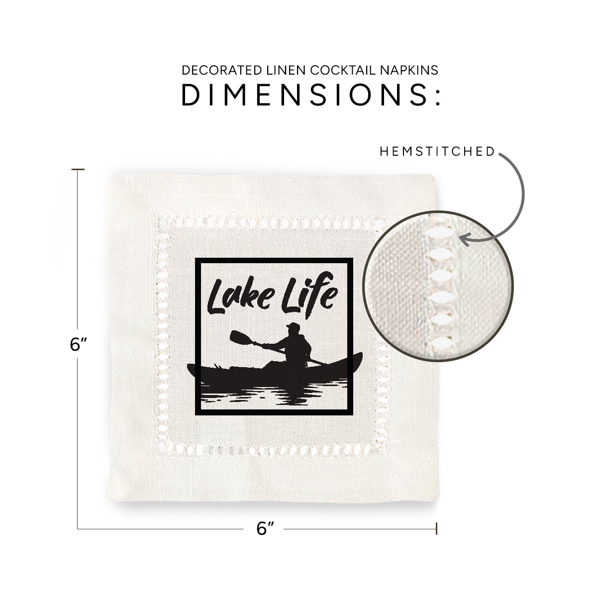 Lake Life Hemstitch Napkins