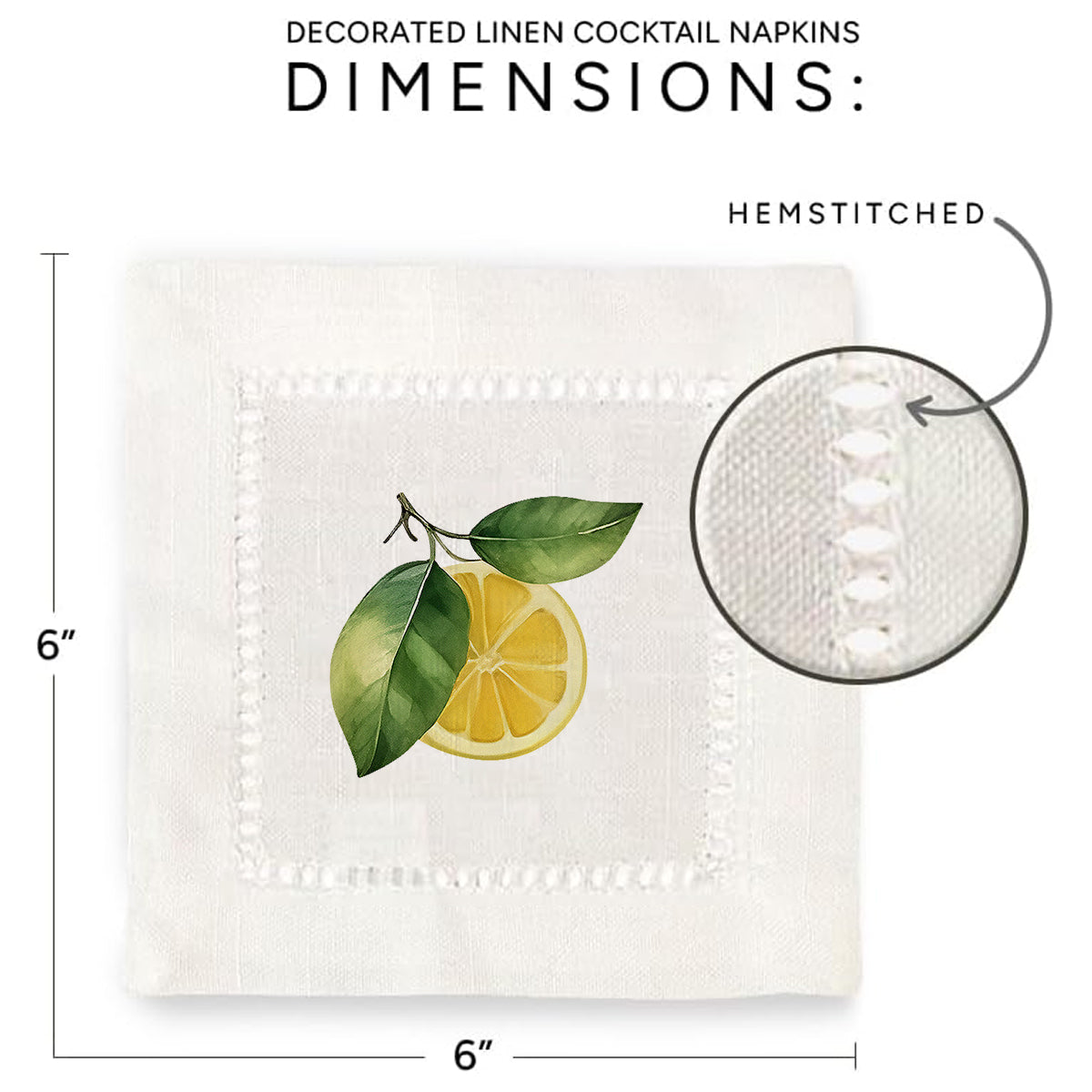 Lemon Hemstitch Napkins