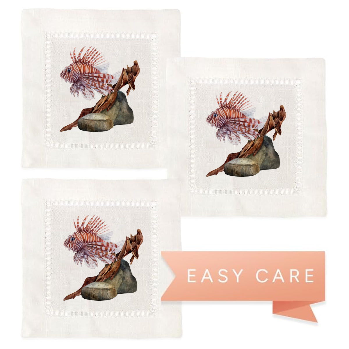 Lionfish Hemstitch Napkins
