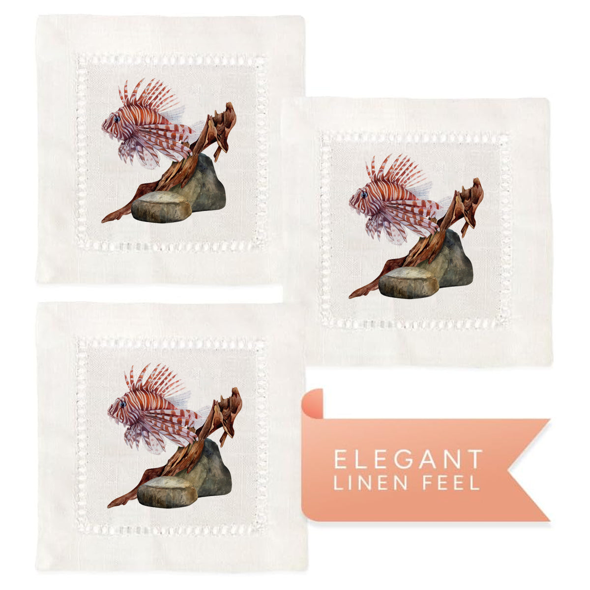 Lionfish Hemstitch Napkins