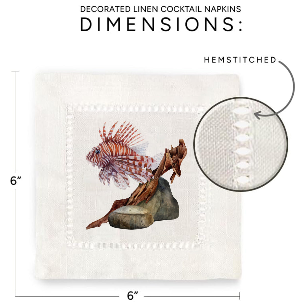 Lionfish Hemstitch Napkins