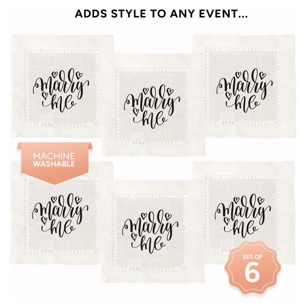 Marry Me Hemstitch Napkins