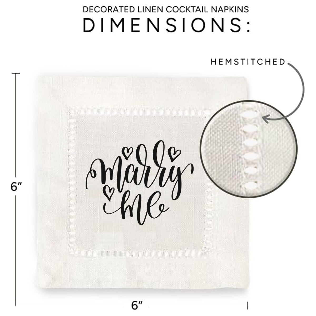 Marry Me Hemstitch Napkins