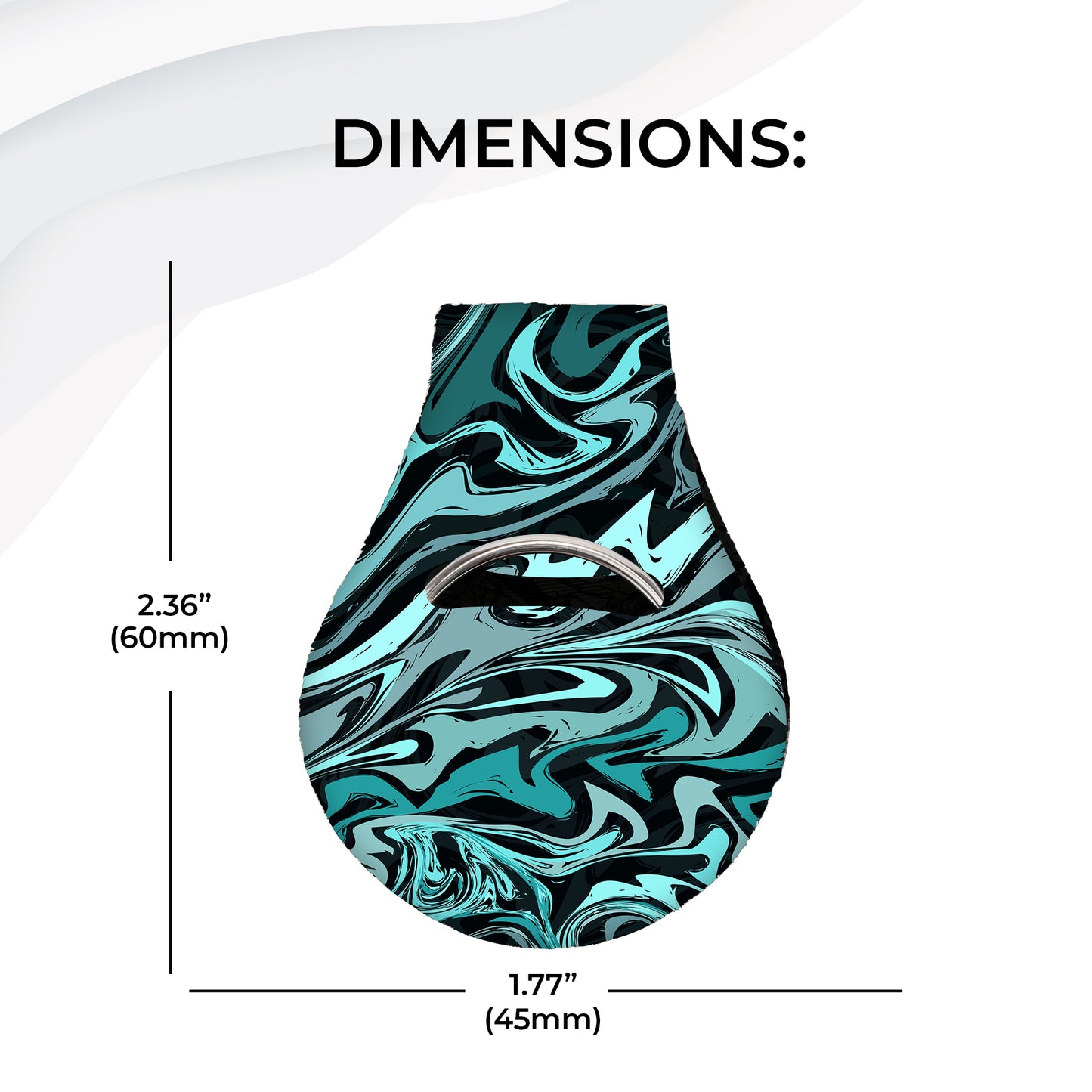 Jolitee Neoprene AirTag Compatible Case Keychain – Durable & Stylish Holder with Secure Ring and Clip, Compatible with Apple AirTag (Marble Swirl Pattern)