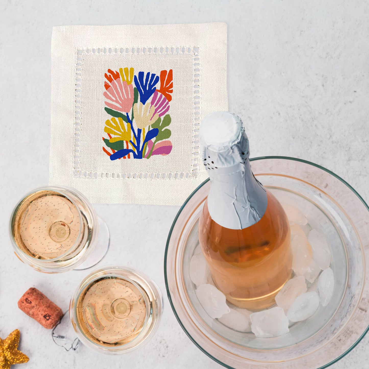 Matisse Flowers Hemstitch Napkins