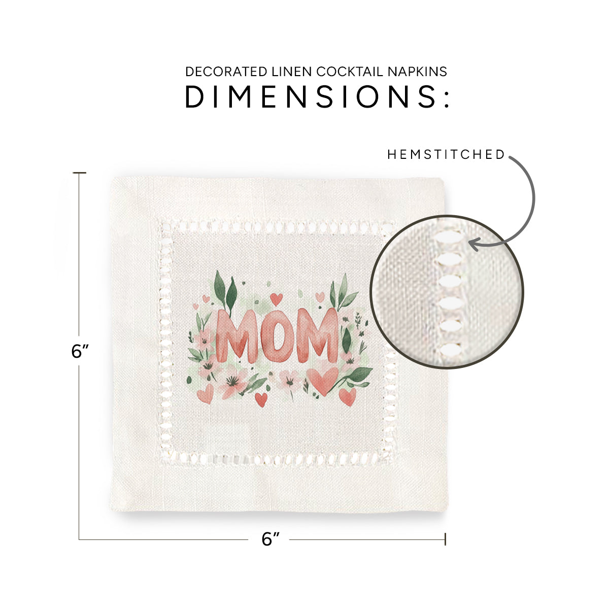 Mom Pastel Hemstitch Napkins