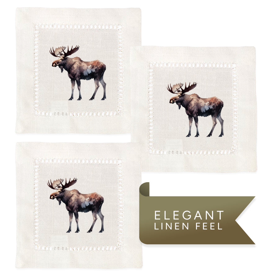 Moose Hemstitch Napkins