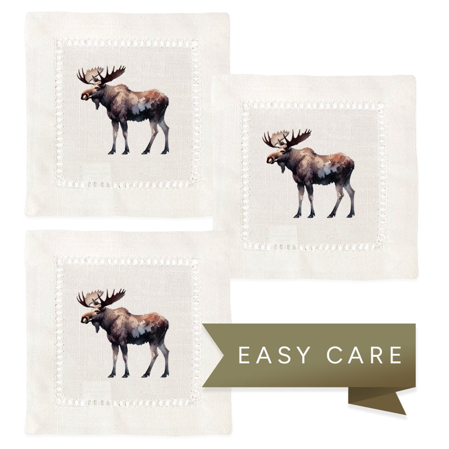 Moose Hemstitch Napkins