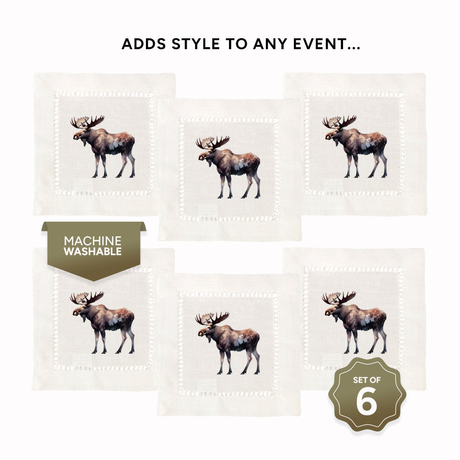 Moose Hemstitch Napkins