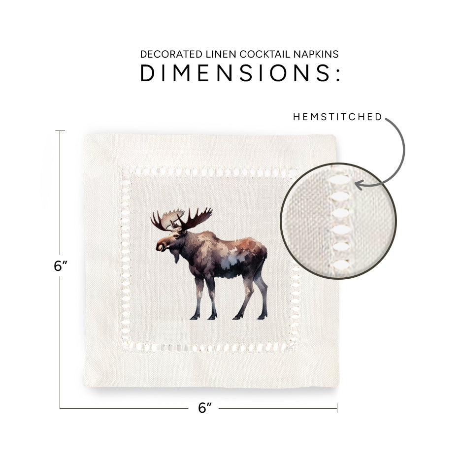 Moose Hemstitch Napkins