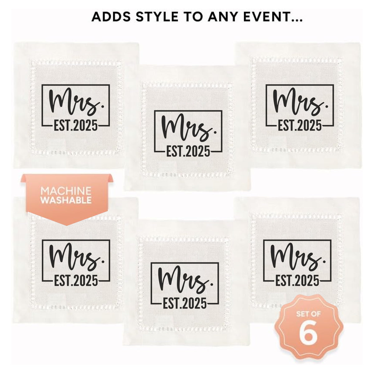 Mrs. 2025 Hemstitch Napkins
