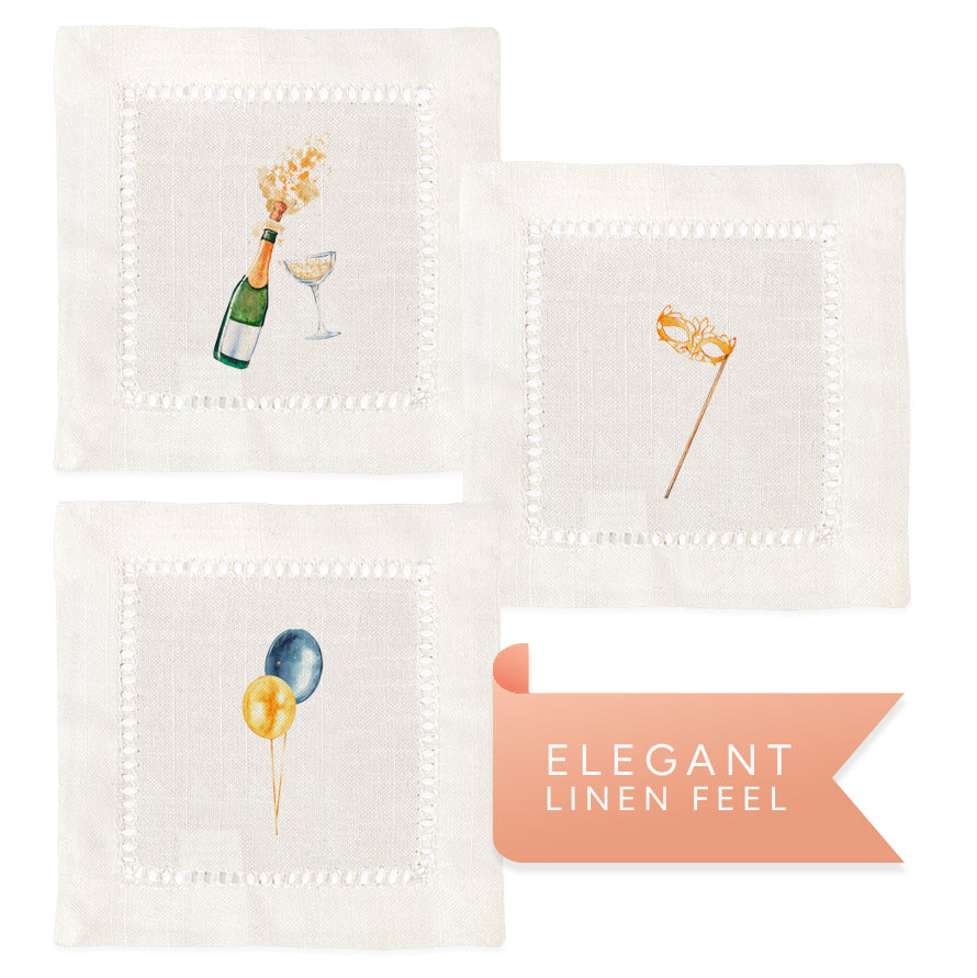 New Year's Eve Hemstitch Napkin