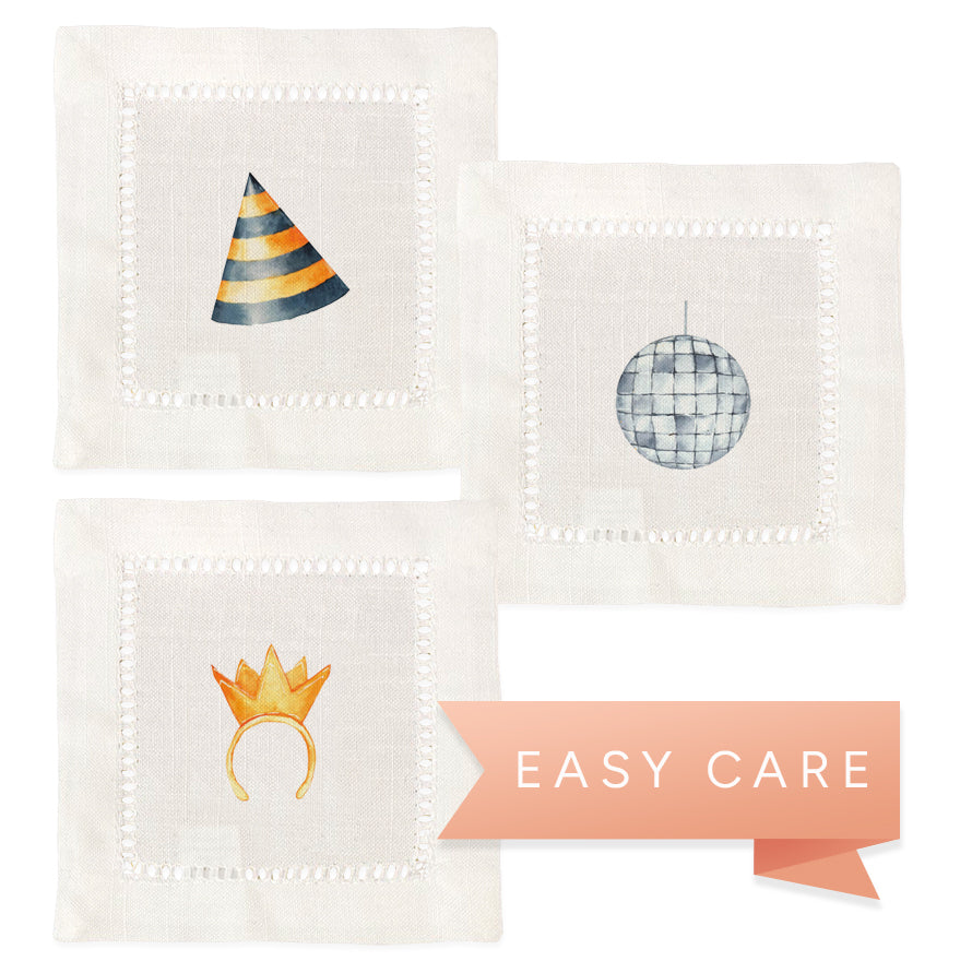 New Year's Eve Hemstitch Napkin