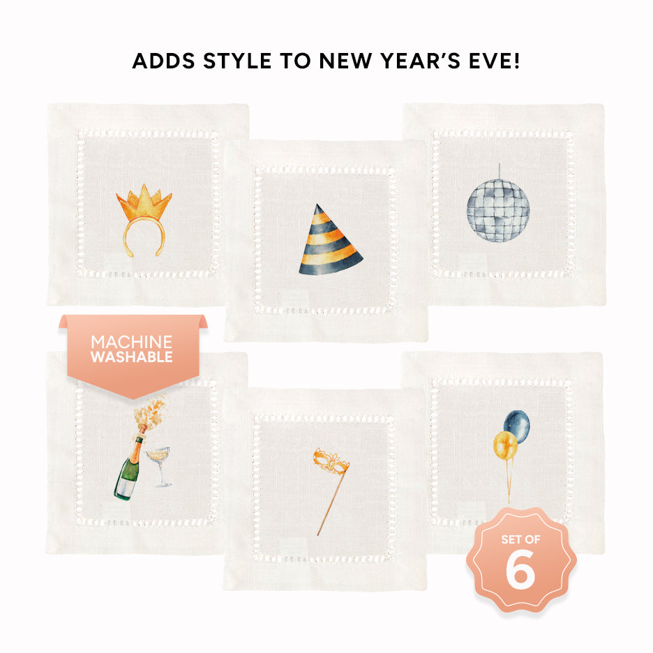New Year's Eve Hemstitch Napkin