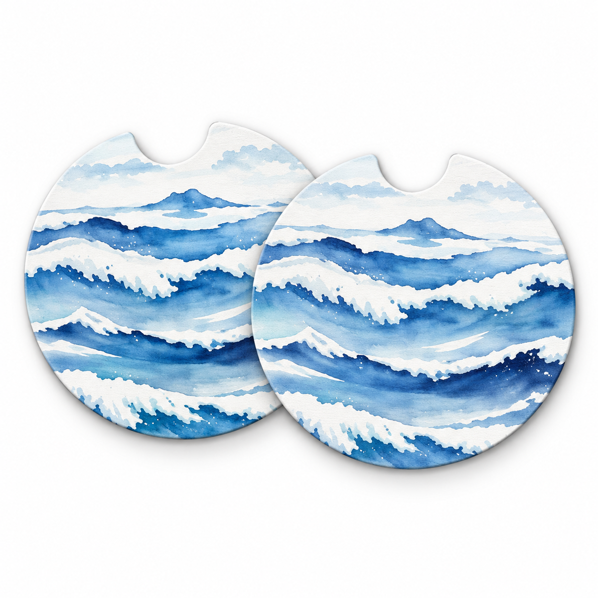 Jolitee Coastal Car Coasters, Absorbent Neoprene Cup Holder