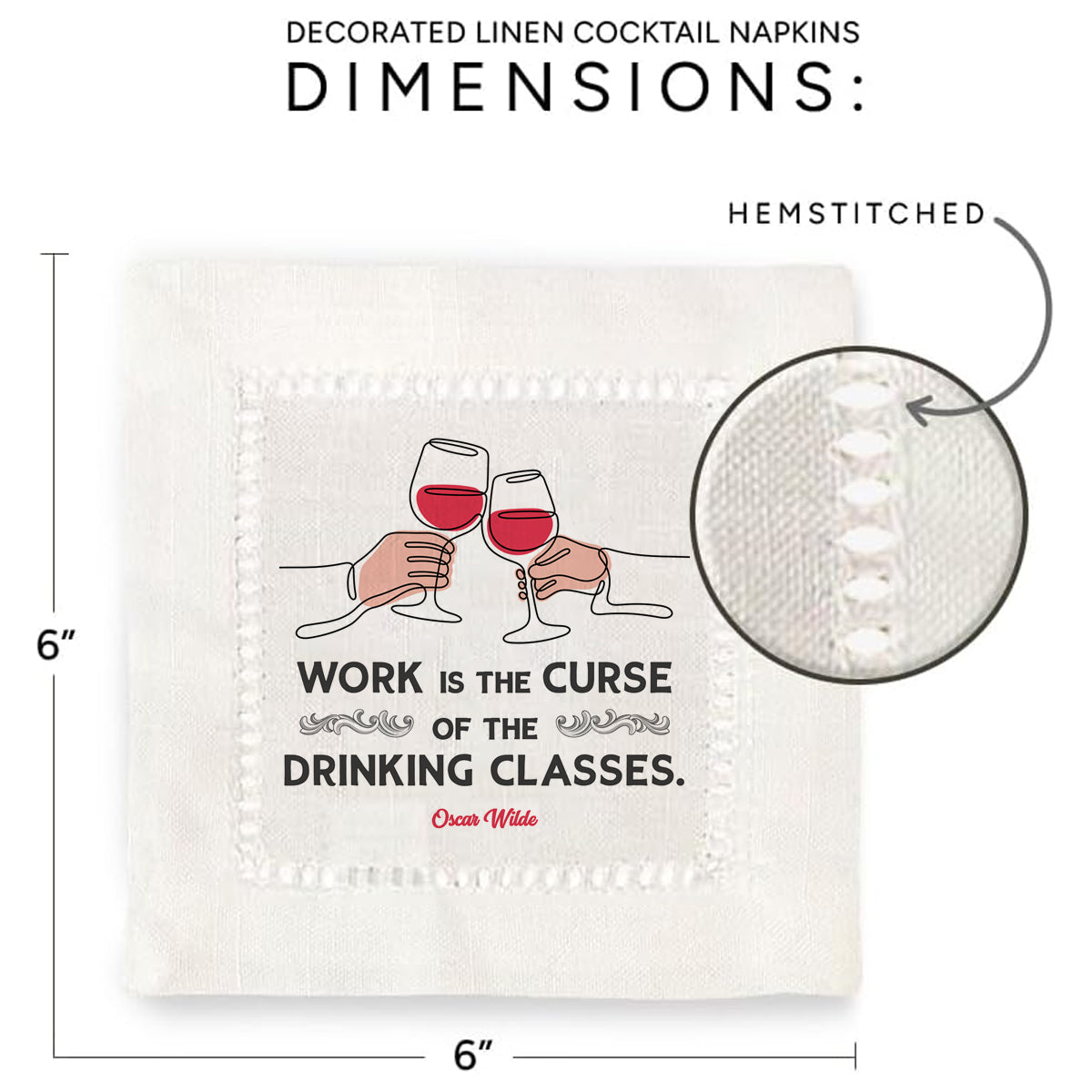 Oscar Wilde Hemstitch Napkins