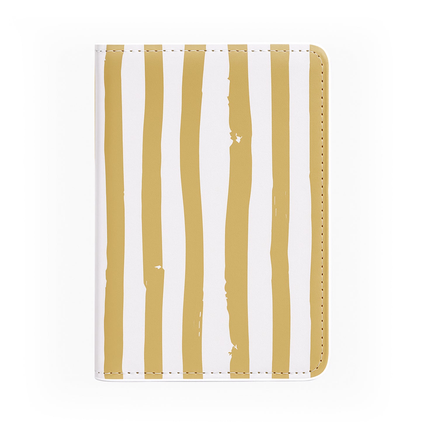 Jolitee Premium PU Vegan Leather Passport Holder, Brown Stripes