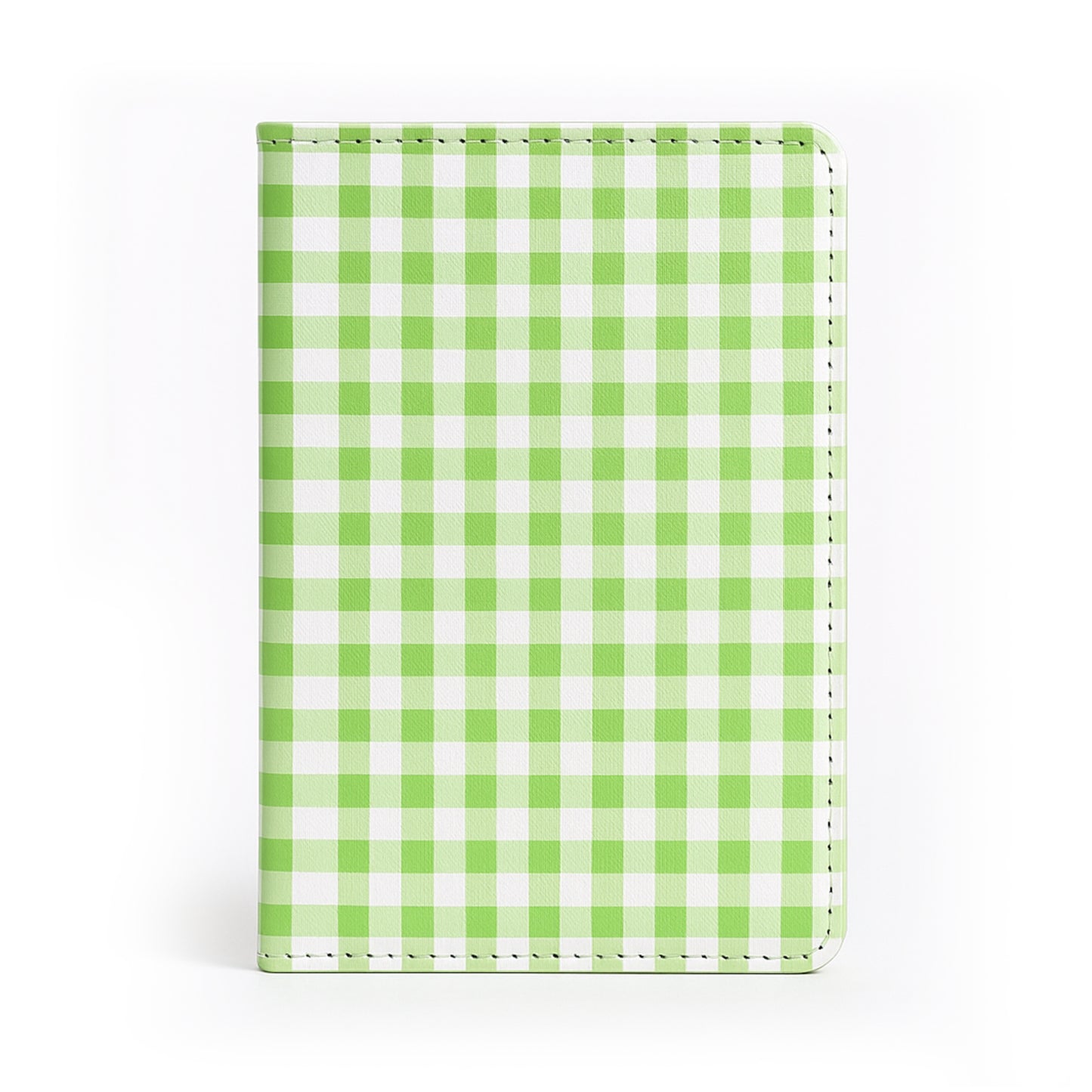 Jolitee Premium PU Vegan Leather Passport Holder, Green Checkered