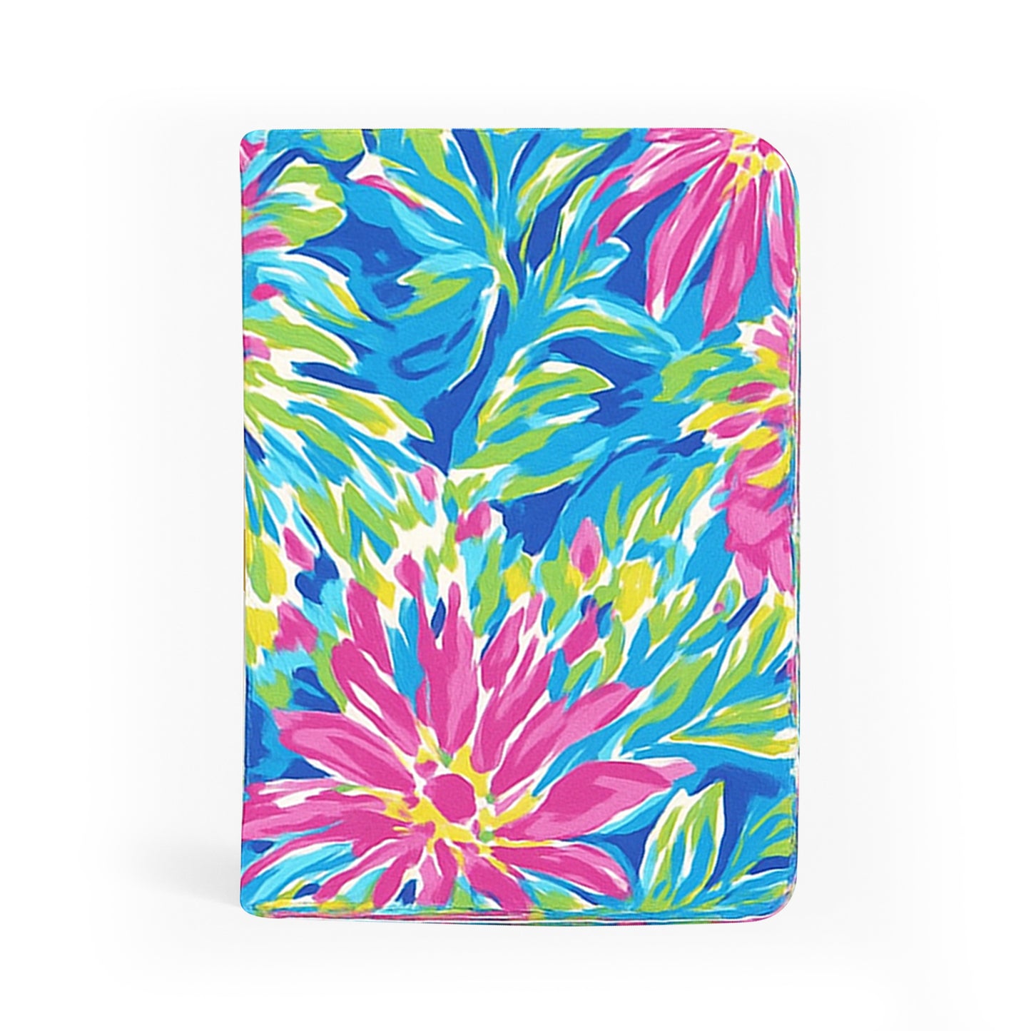 Jolitee Premium PU Vegan Leather Passport Holder, Pink Flower