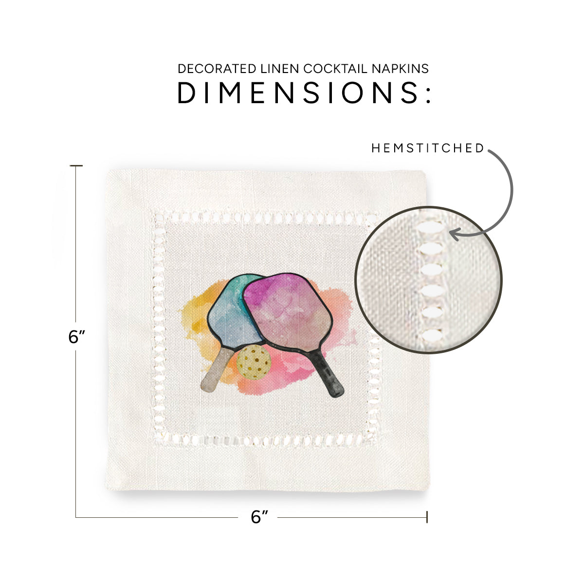 Pickleball Hemstitch Napkins