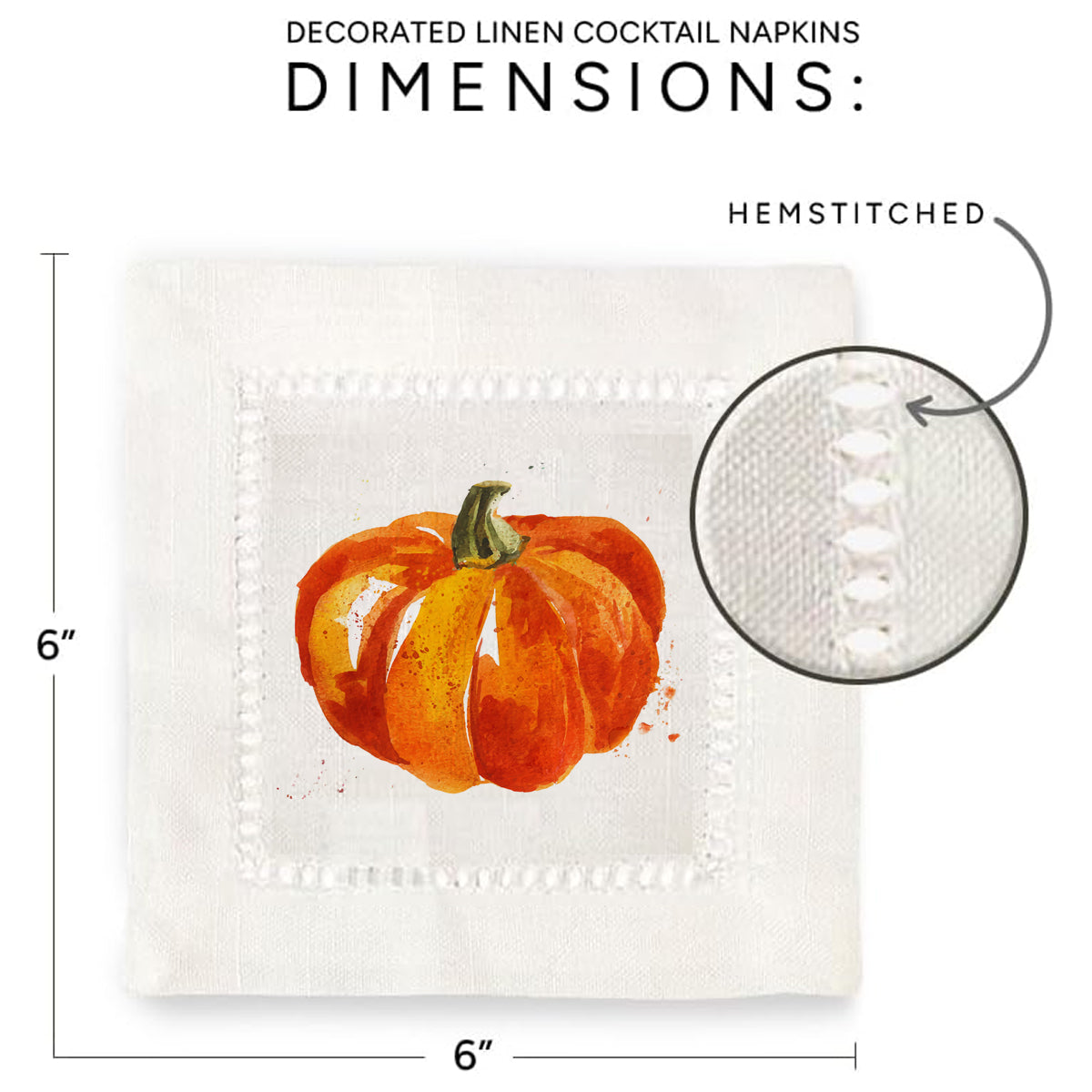 Pumpkin Splash Hemstitch Napkins