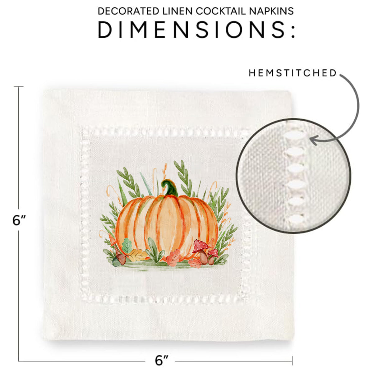 Pumpkin Hemstitch Napkins