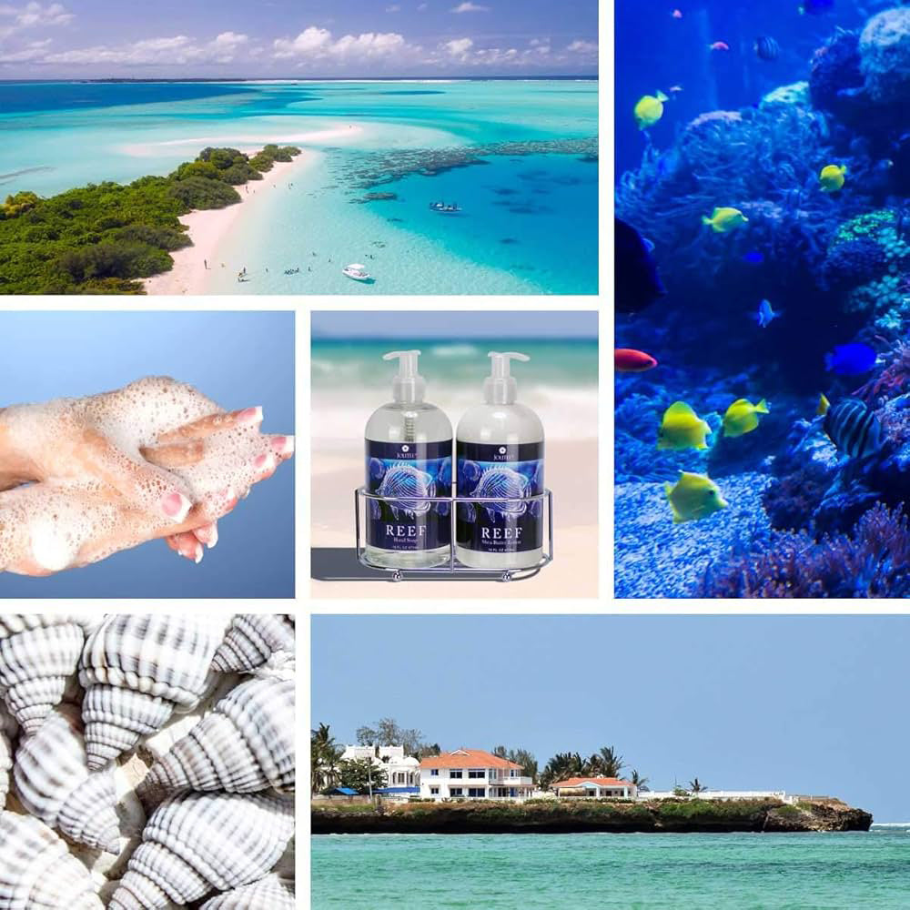 Reef Luxury Shea and Cocoa Butter with Sea Kelp Extract (Soap and Lotion Set in Caddy)