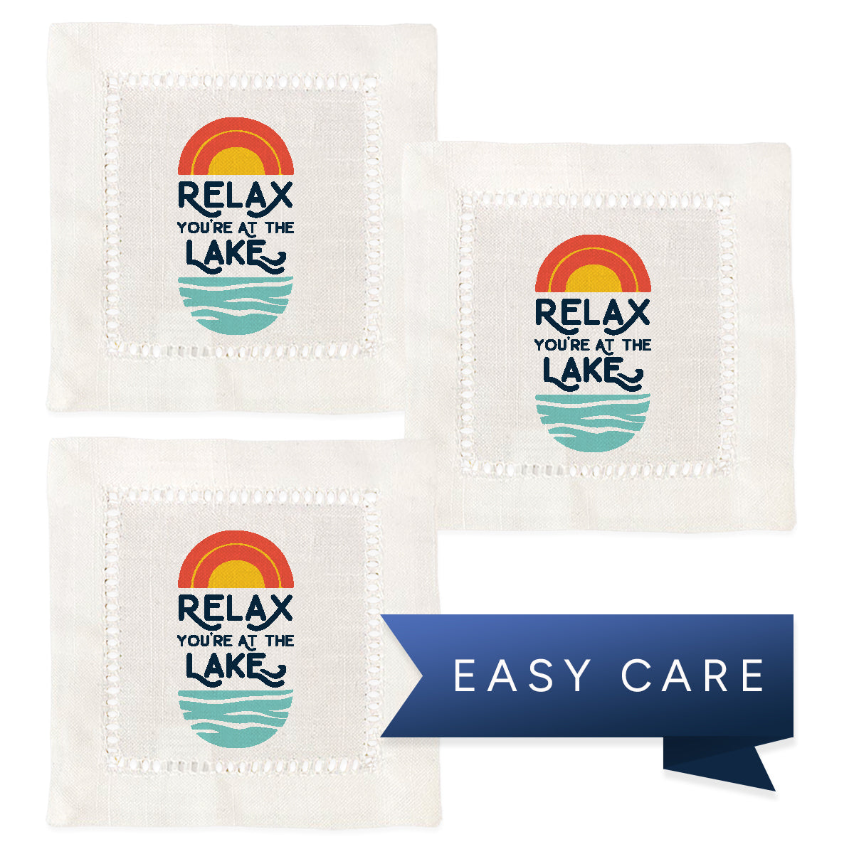Relax Lake Hemstitch Napkins
