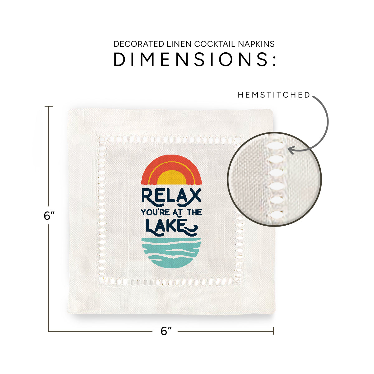 Relax Lake Hemstitch Napkins