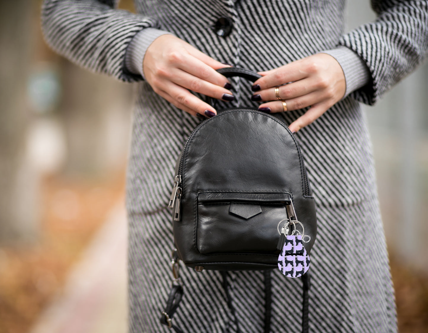 Jolitee Neoprene AirTag Compatible Case Keychain – Durable & Stylish Holder with Secure Ring and Clip, Compatible with Apple AirTag (Riesenschnauzer)