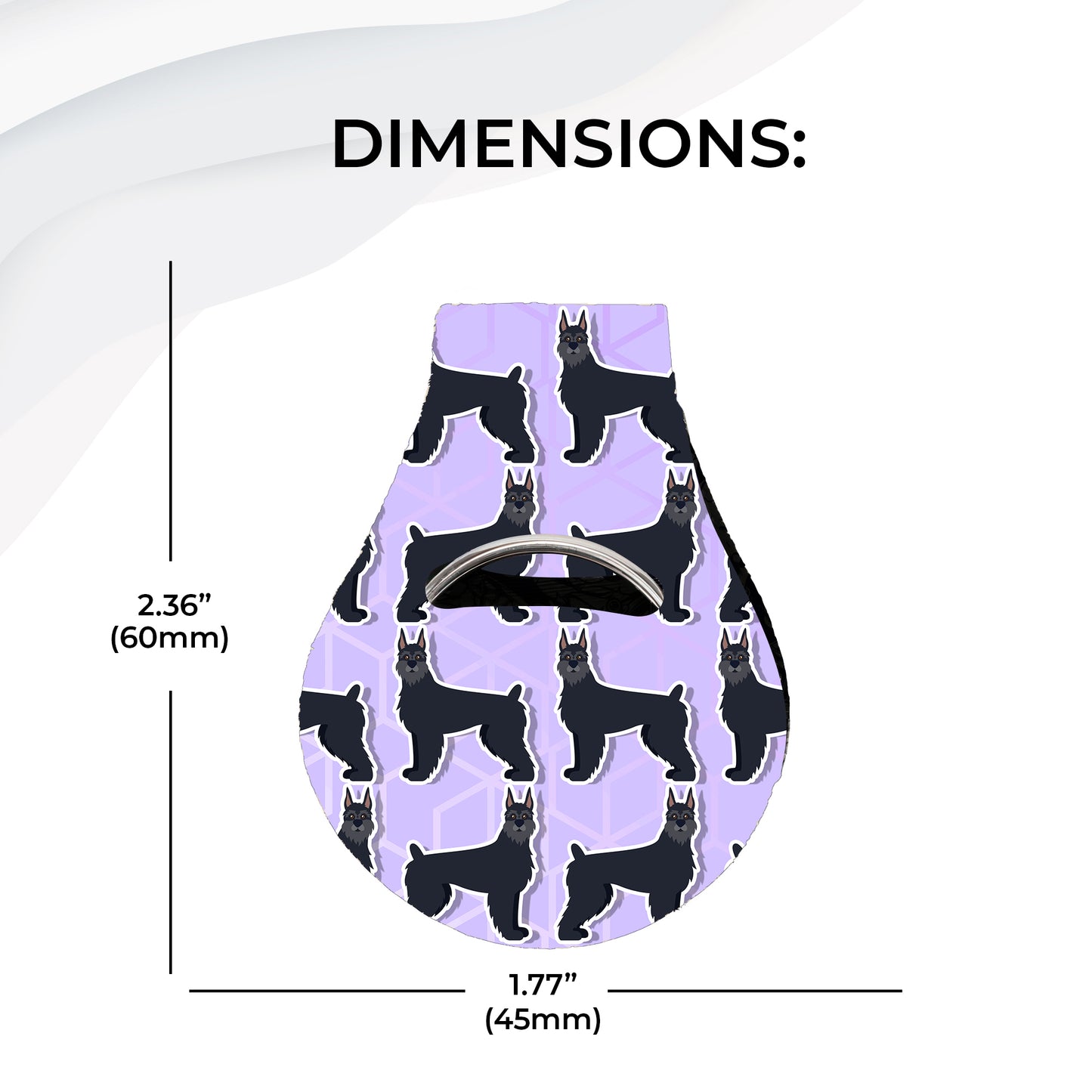 Jolitee Neoprene AirTag Compatible Case Keychain – Durable & Stylish Holder with Secure Ring and Clip, Compatible with Apple AirTag (Riesenschnauzer)