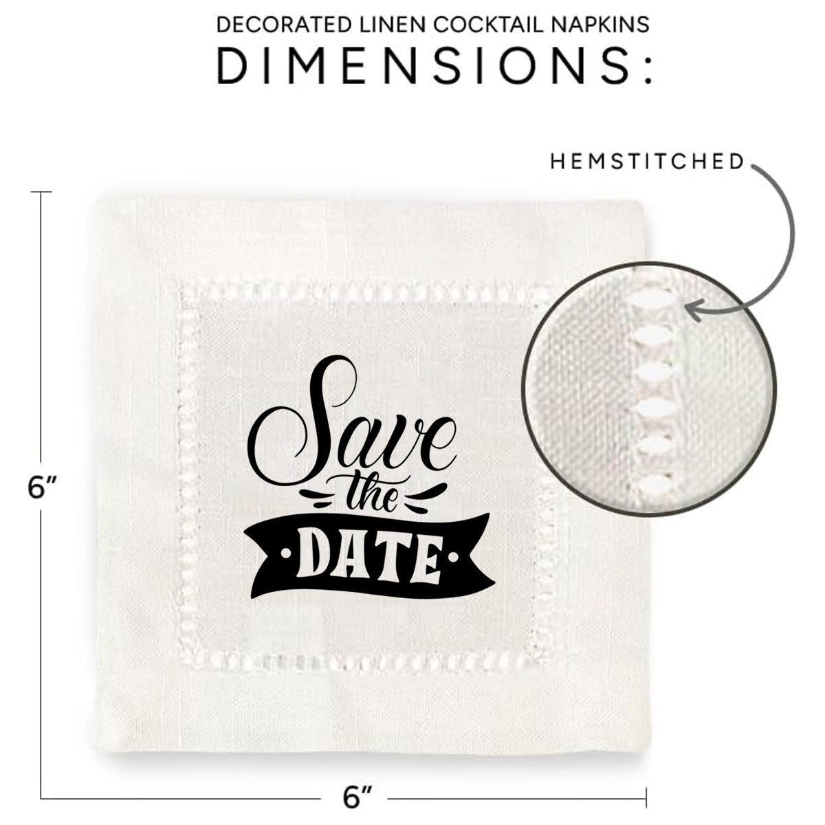 Save The Date Hemstitch Napkins