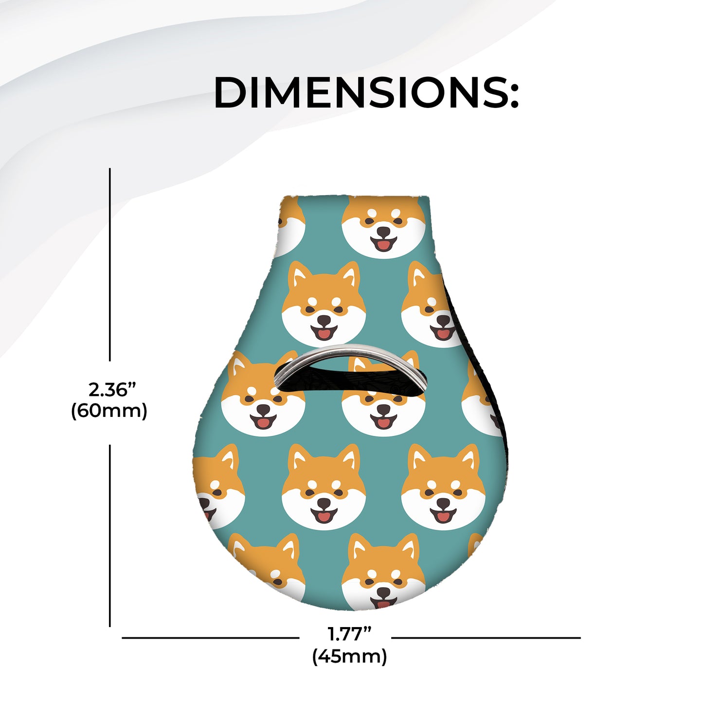 Jolitee Neoprene AirTag Compatible Case Keychain – Durable & Stylish Holder with Secure Ring and Clip, Compatible with Apple AirTag (Shiba Inu)