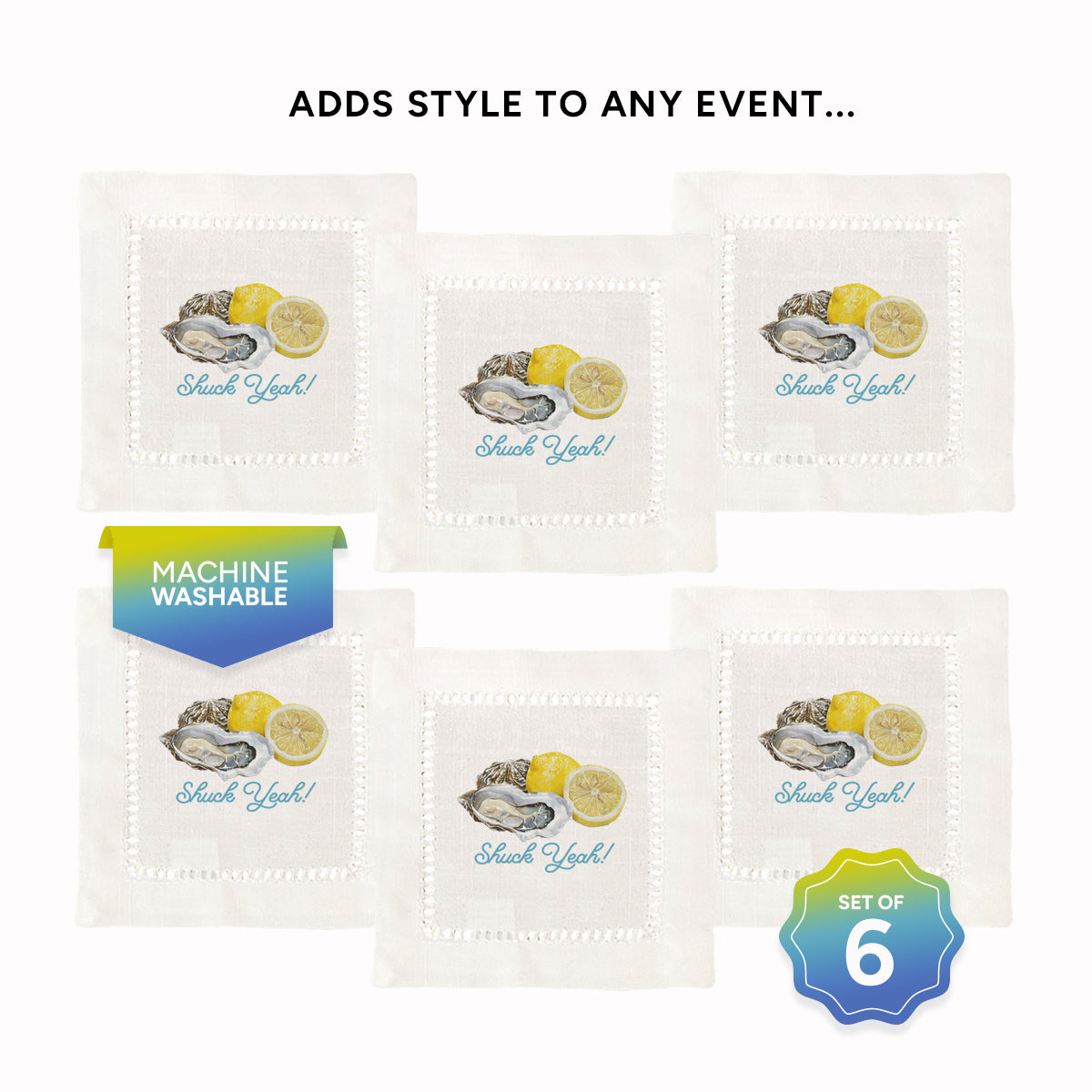 Shuck Yeah Hemstitch Napkins