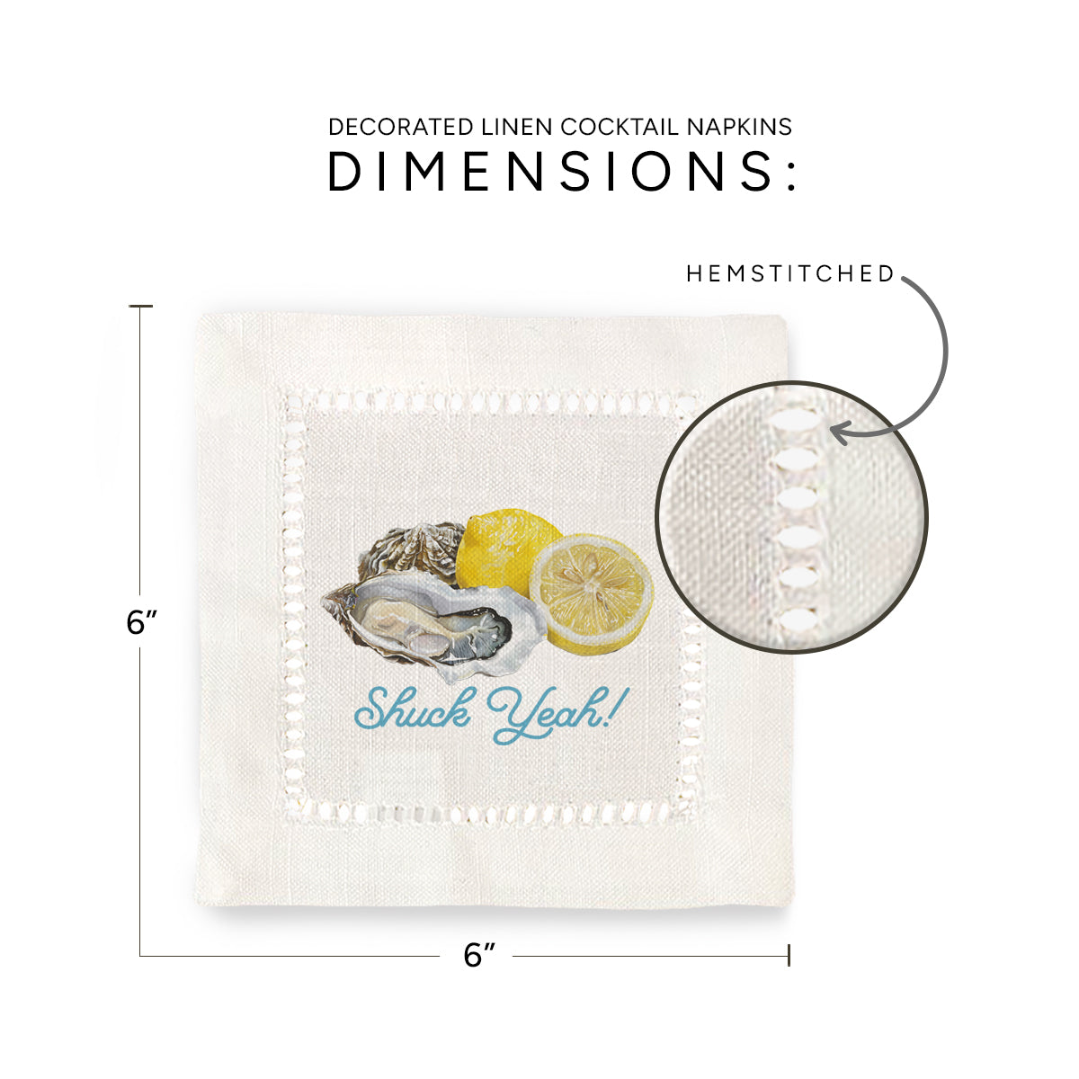 Shuck Yeah Hemstitch Napkins