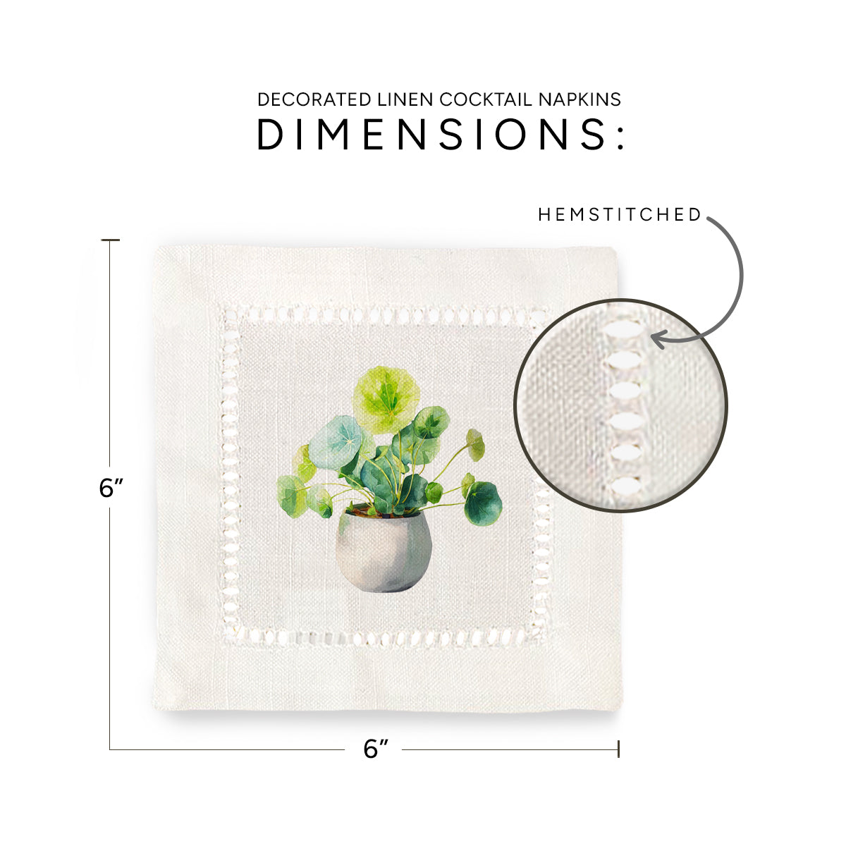 Spade Leaf Hemstitch Napkins