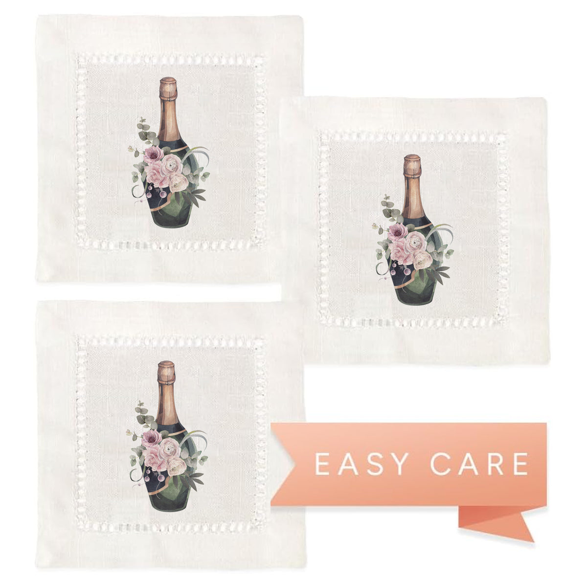 Sparkling Wine Hemstitch Napkins