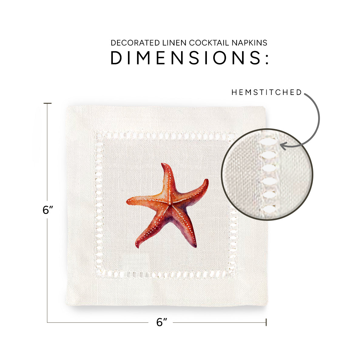 Starfish Hemstitch Napkins