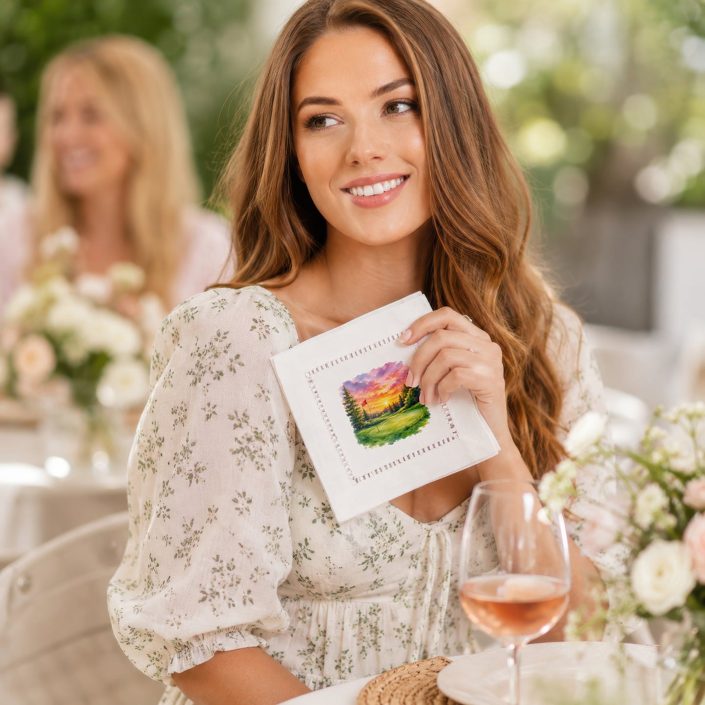 Sunset Golf Hemstitch Napkins