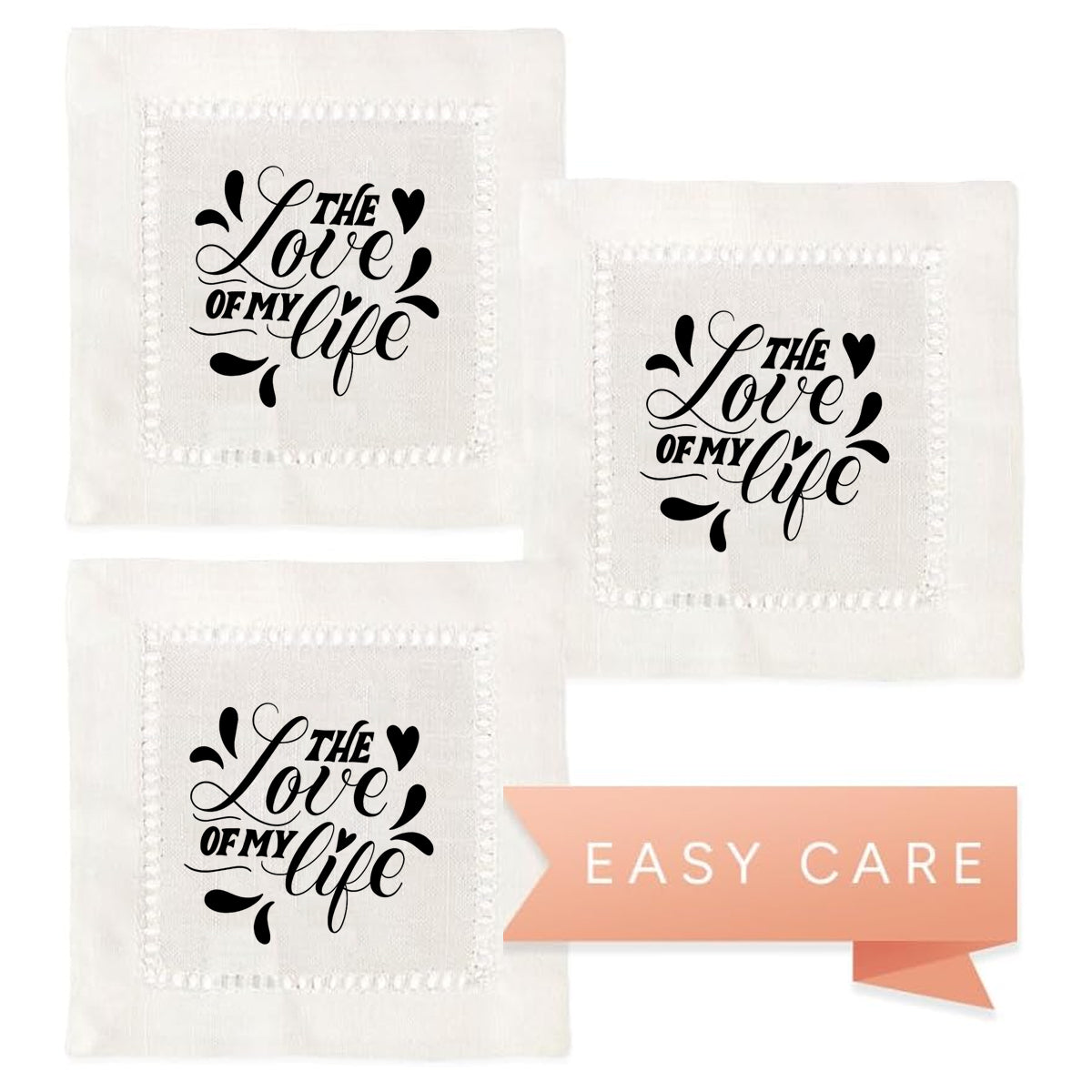 The Love of my Life Hemstitch Napkins