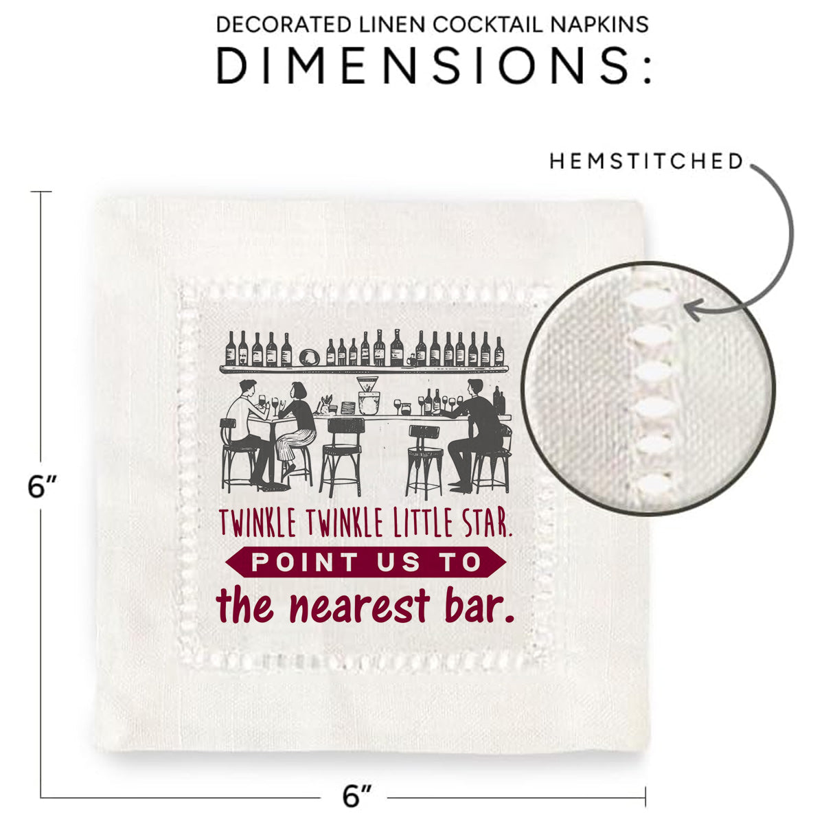 Twinkle Twinkle Hemstitch Napkins