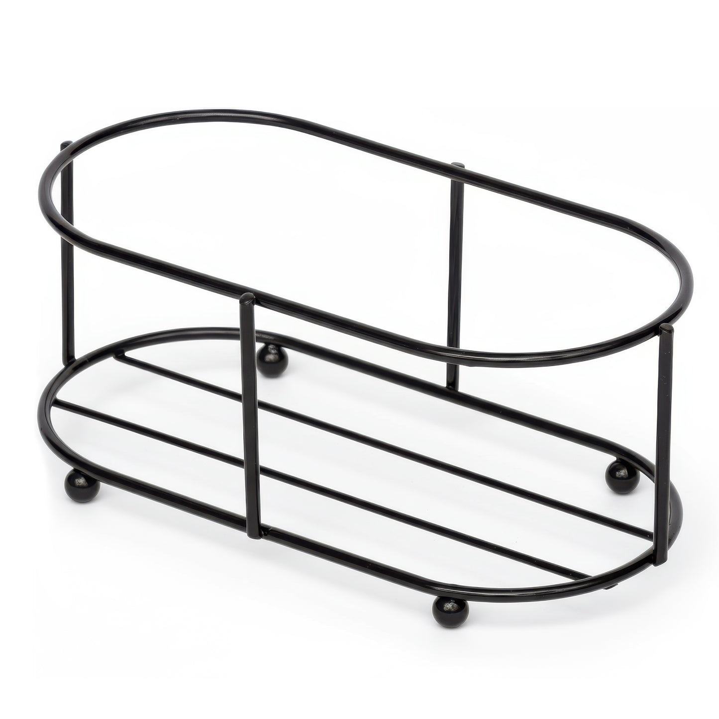 Jolitee Stainless Steel Caddy Compatible with 16 Ounce Soap and Lotion Bottles Collection Black