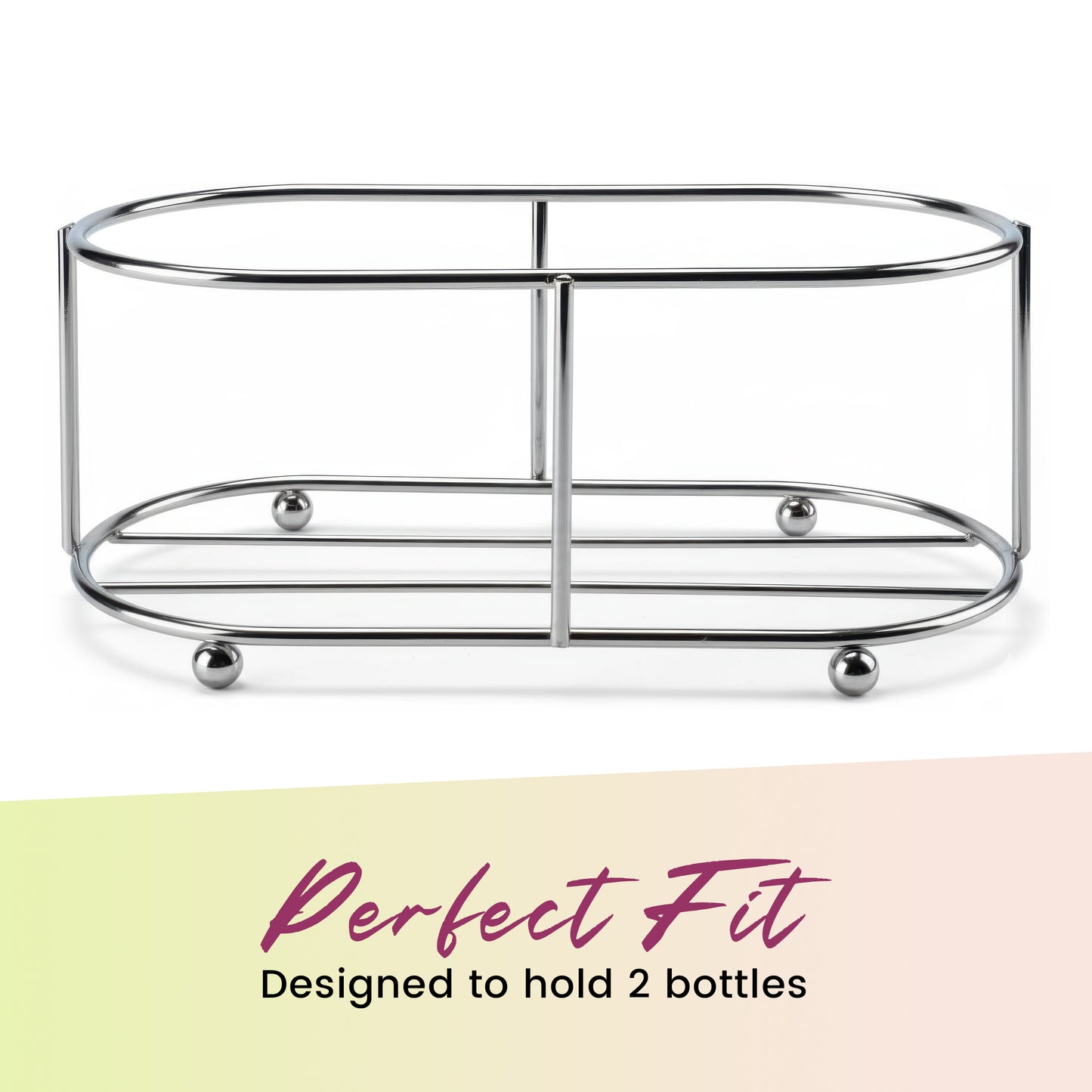 Jolitee Stainless Steel Caddy Compatible with 16 Ounce Soap and Lotion Bottles Collection Black